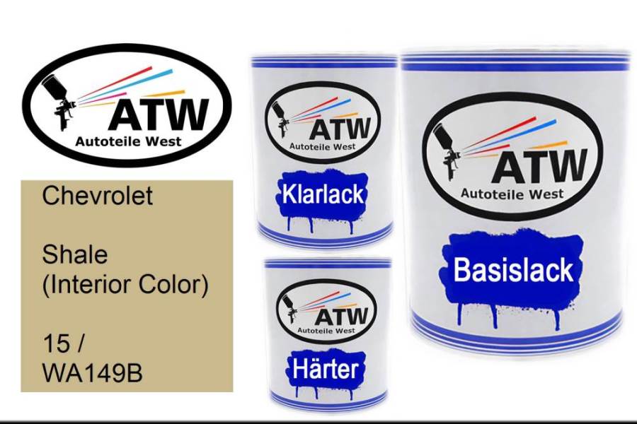 Chevrolet, Shale (Interior Color), 15 / WA149B: 1L Lackdose + 1L Klarlack + 500ml Härter - Set, von ATW Autoteile West.